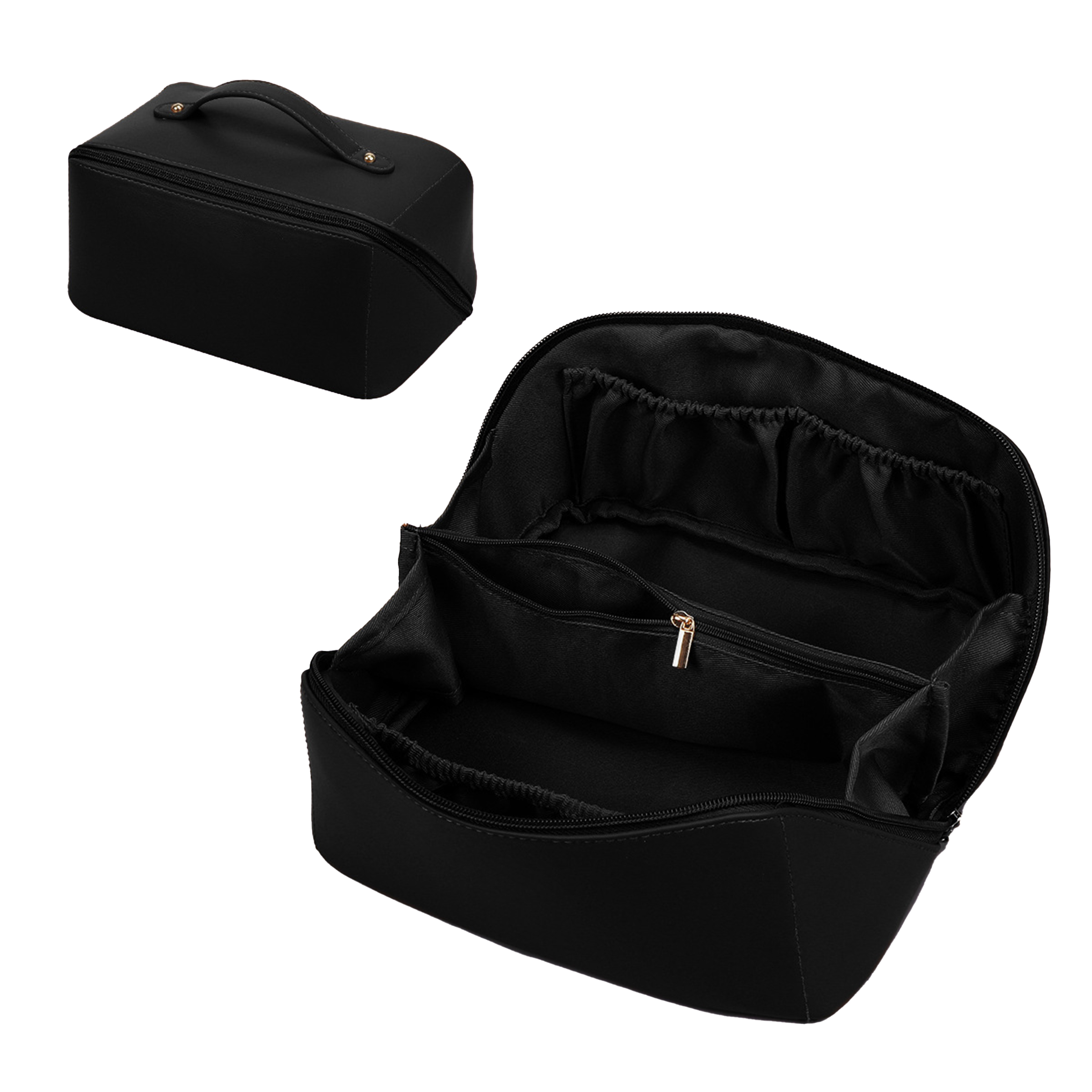 Pu Large Capacity Portable Toiletry And Makeup Bag 2