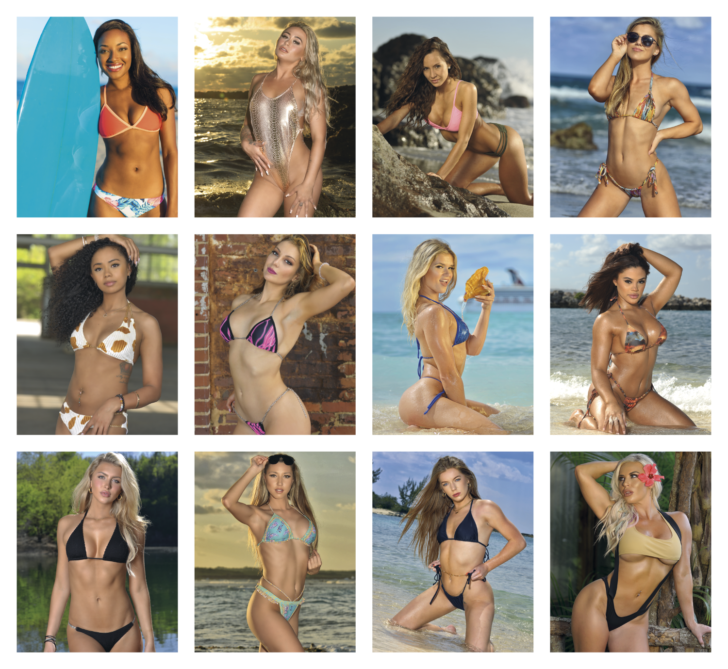 Triumph® Calendars Press-N-Stick Full-Color Header Sunshine Girls Calendar 1266