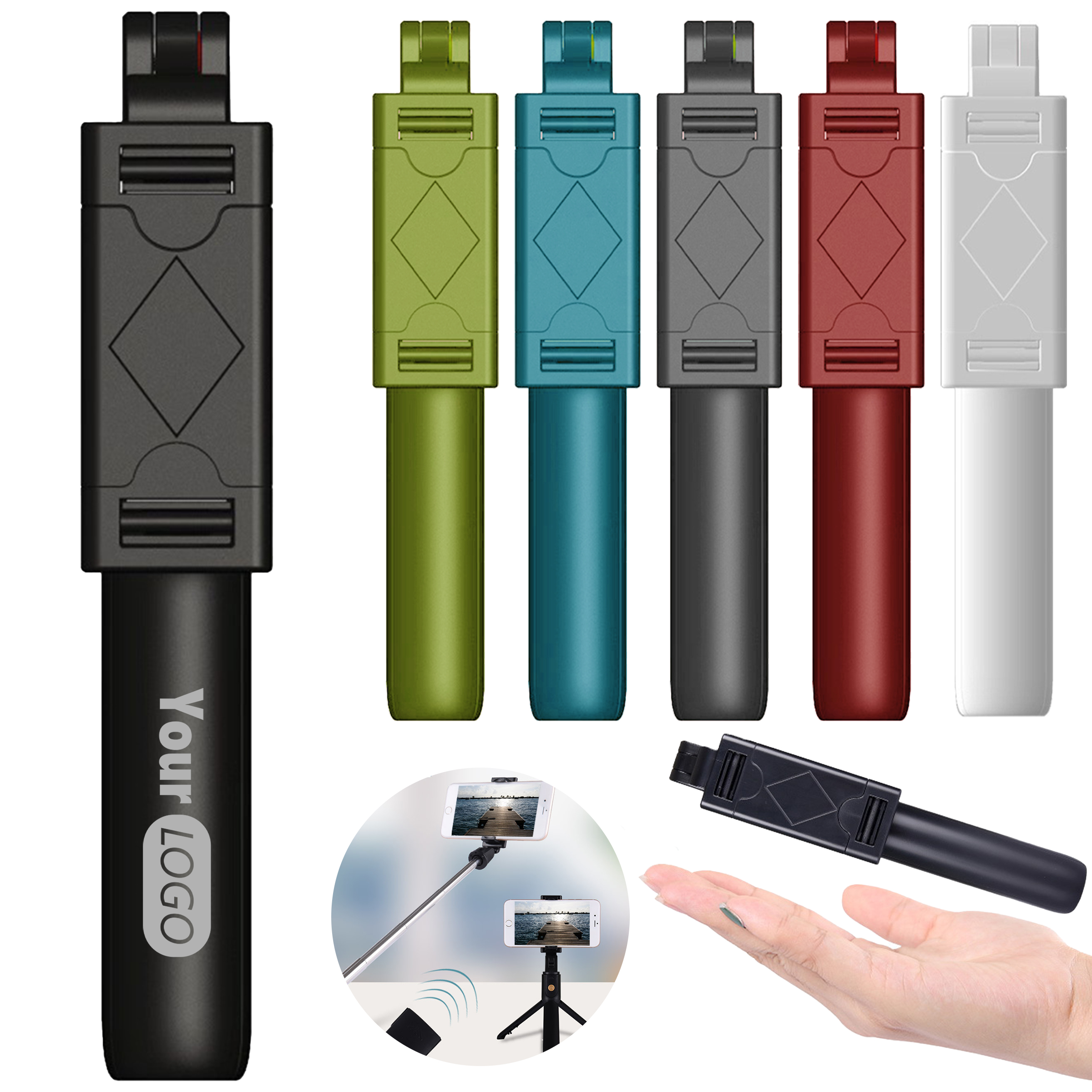 Stainless Steel Scalable Wireless Remote Control Selfie Stick 7