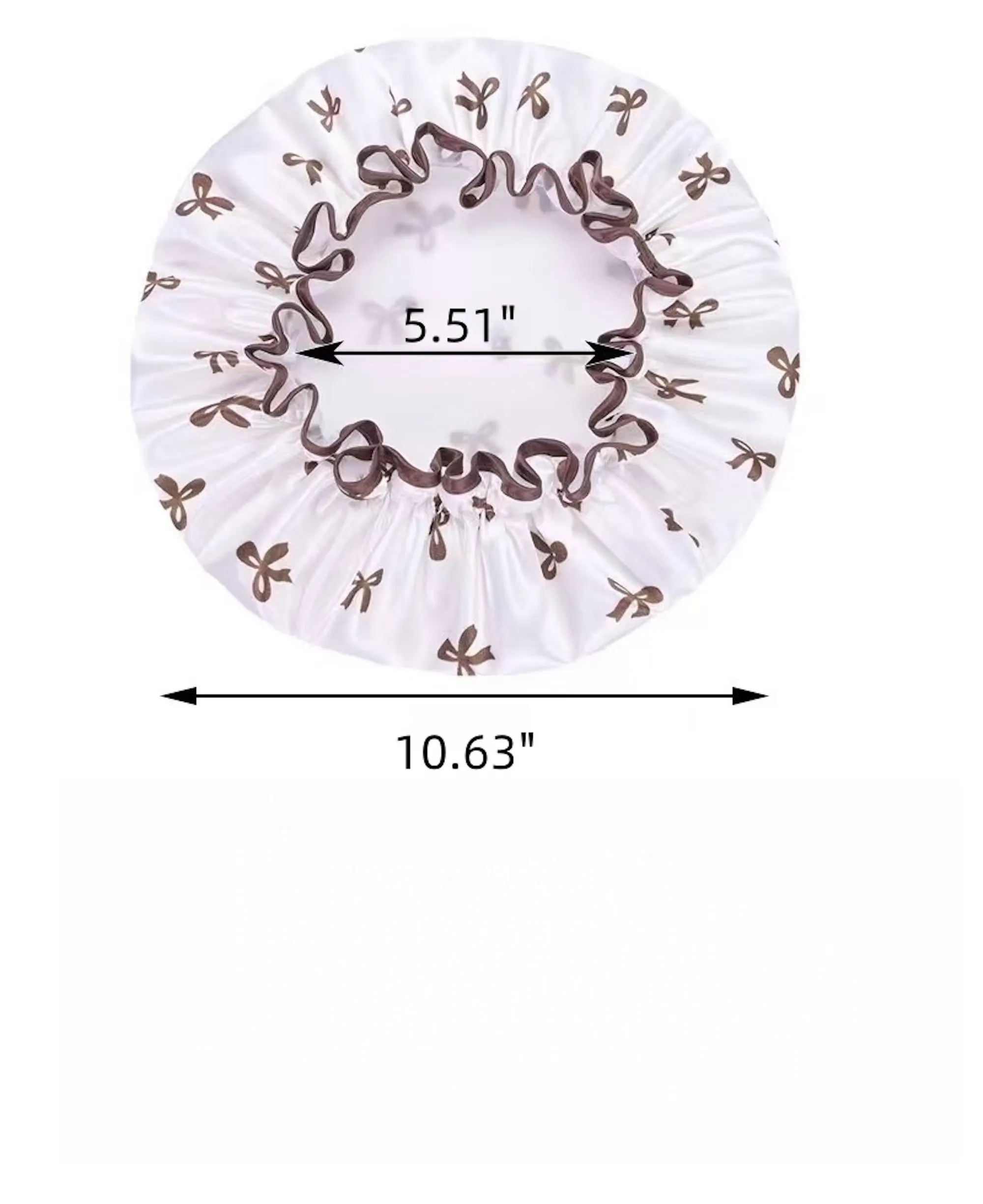 Double-layer Shower Cap Waterproof Bow Pattern 3