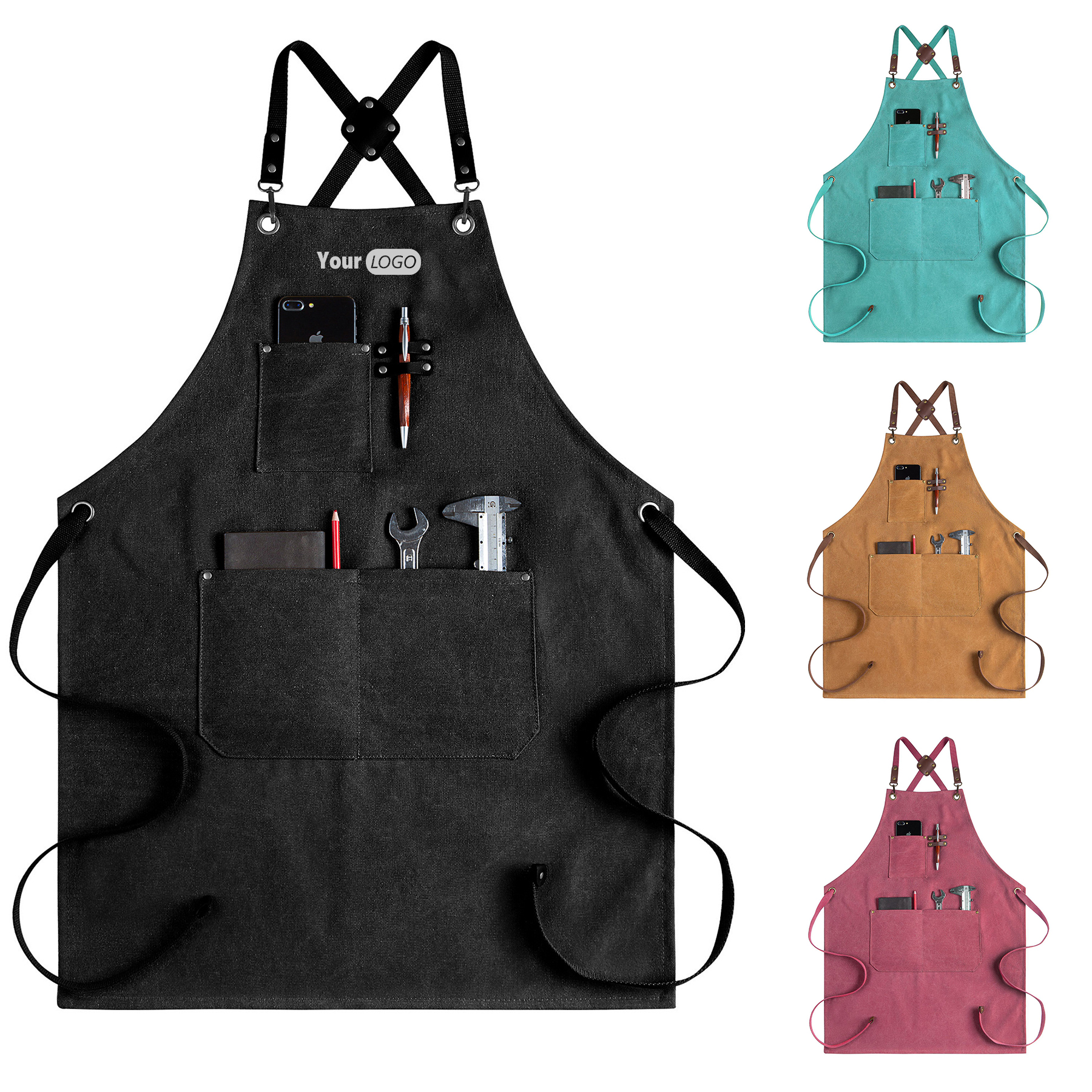 Canvas Multifunctional Pocket Carpentry Apron 1