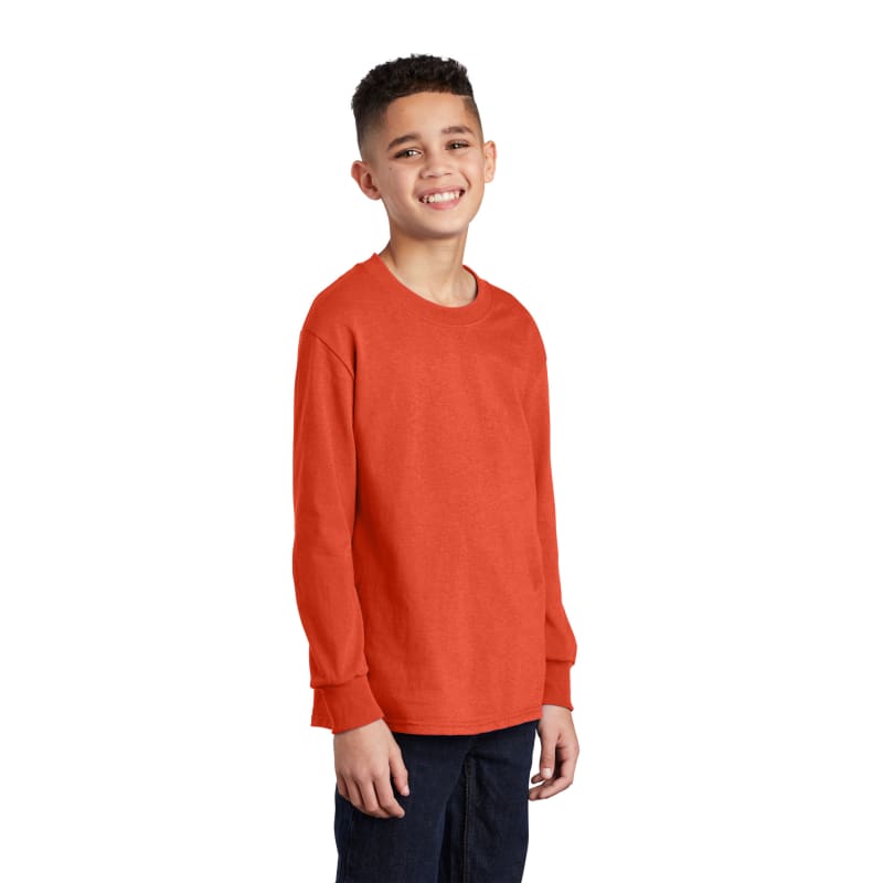Port & Company Youth Long Sleeve Core Cotton Tee. 131