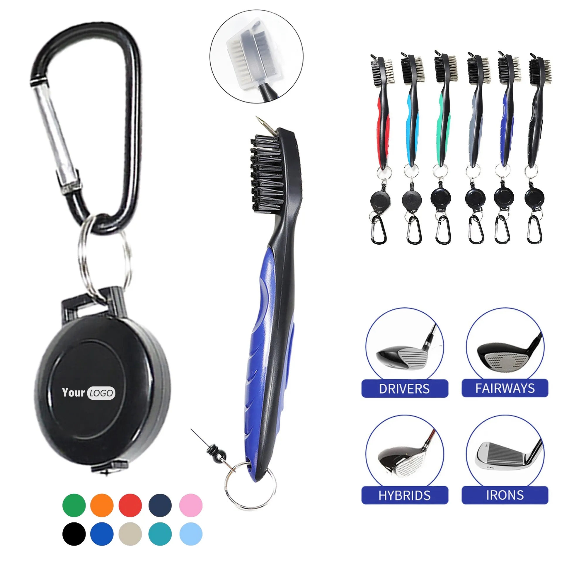 Custom Retractable Portable Golf Cleaning Equipment Brush 11