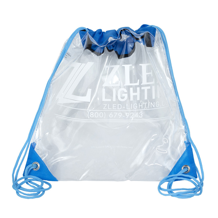"Harris" Clear Vinyl Stadium Compliant Cinch Pack Backpack 2