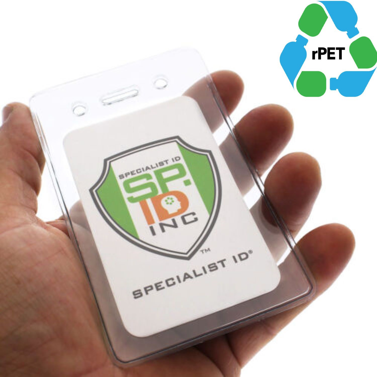 3"W X 4"H rPET Clear Vinyl Vertical Badge Holder 2