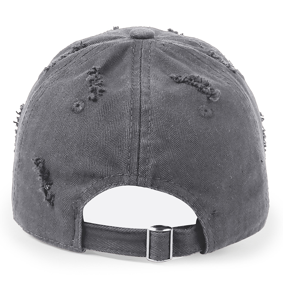 Stock Solid Color Ripped Cotton 6-Panel Baseball Cap 37