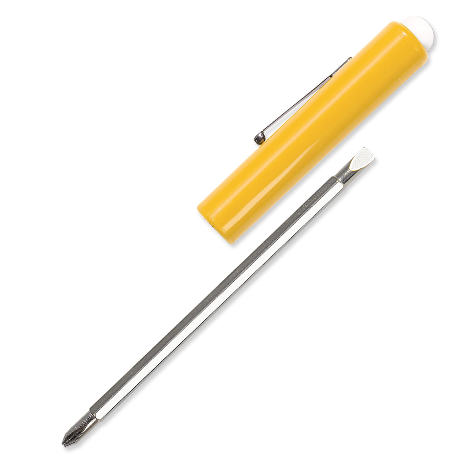 Jumbo Pocket Screwdriver Reversible Flat Blade + Button 49