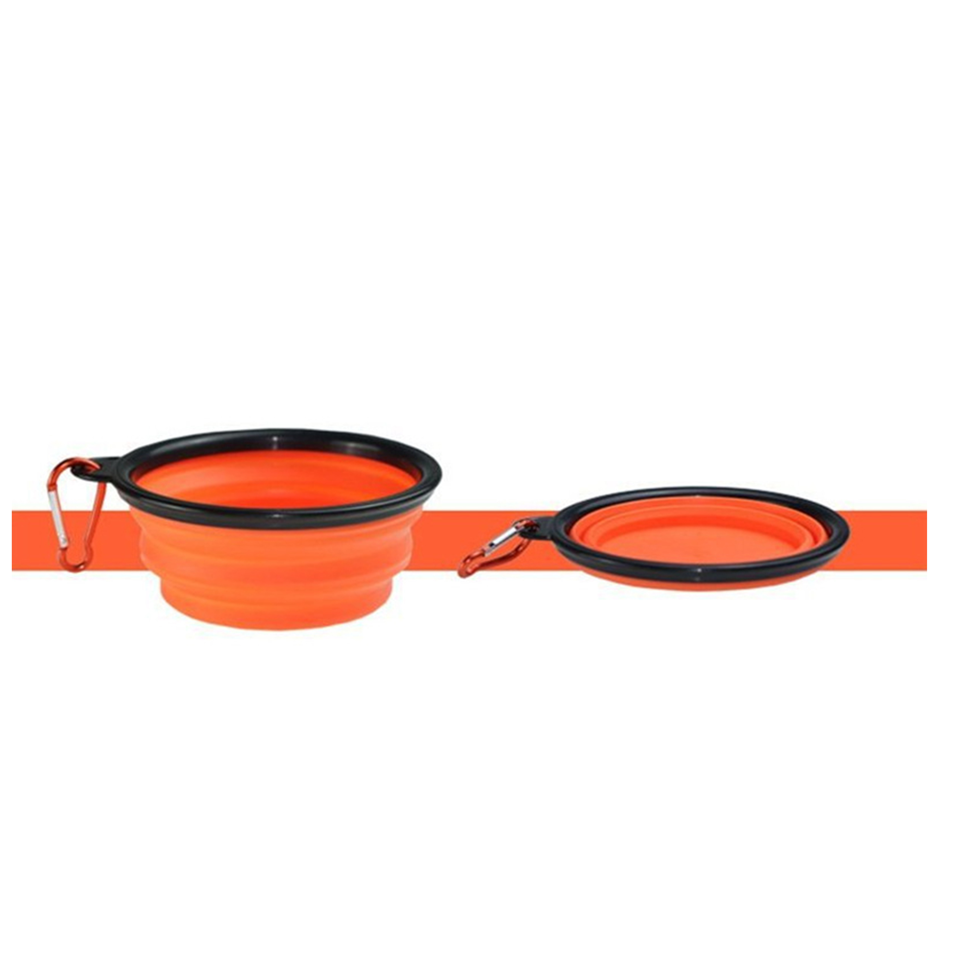 5.5" Collapsible Silicone Pet Feeding Bowl With Metal Clip 3