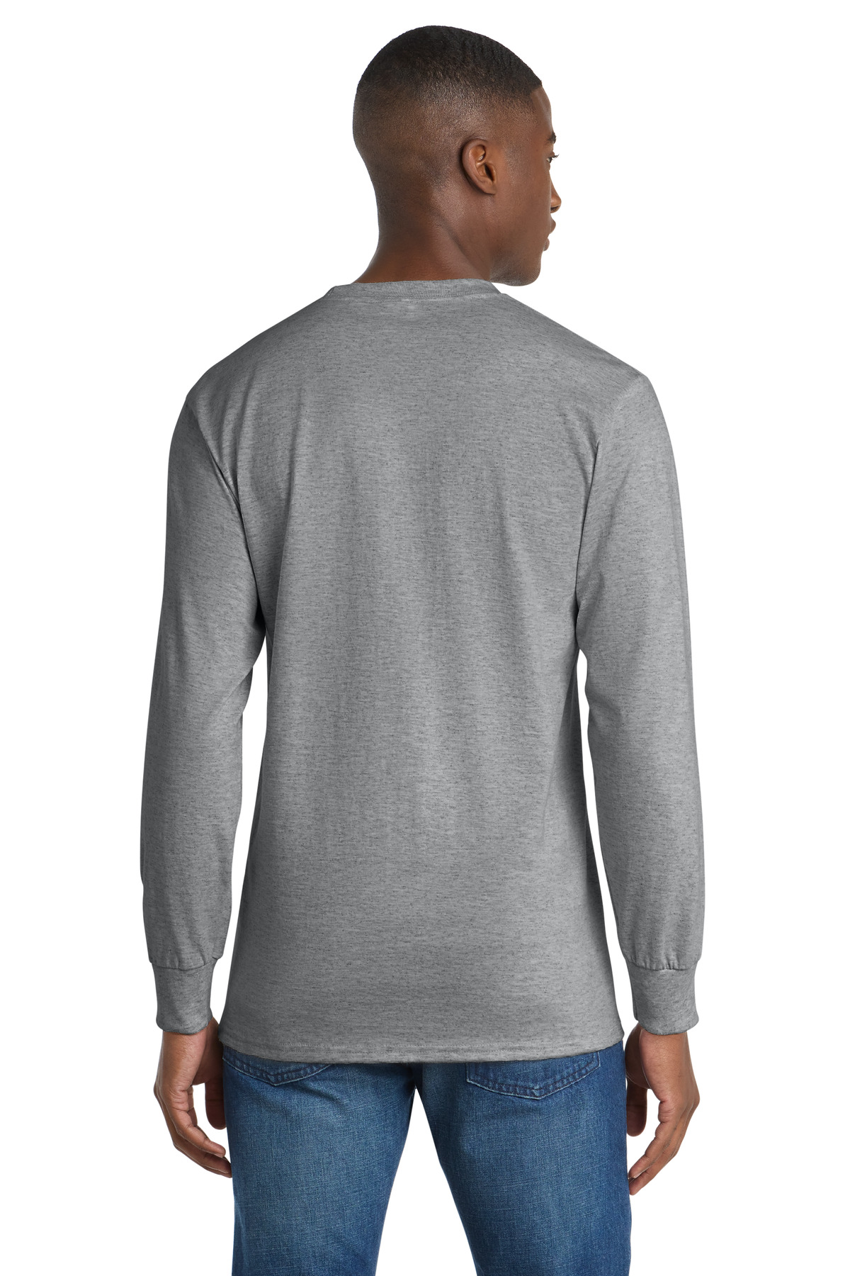 Port & Co Long Sleeve Essential Pocket Tee. PC61LSP 19