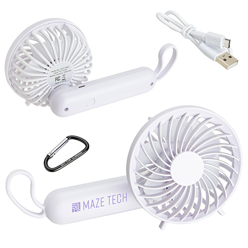 Quiet Breeze Rechargeable Hand Fan with Carabiner 7