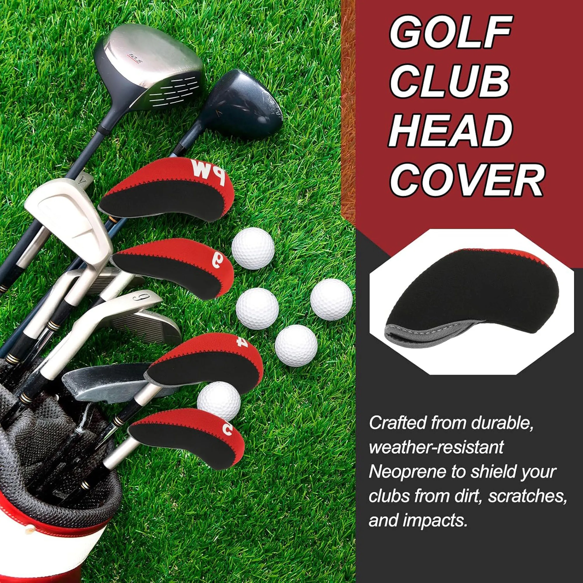 11Pcs Neoprene Number Golf Club Head Cover 8