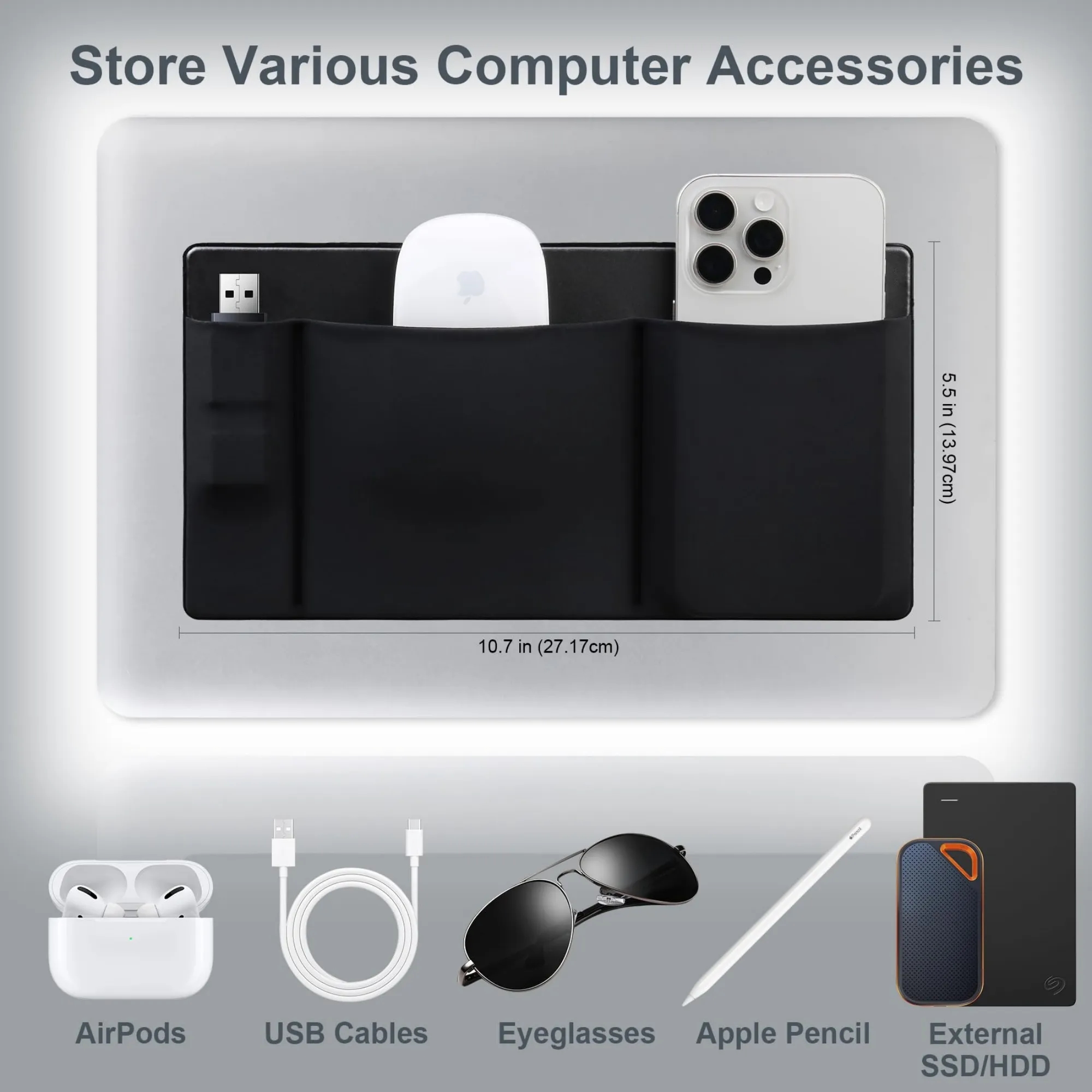 Adhesive Laptop Mouse Holder Organizer 7