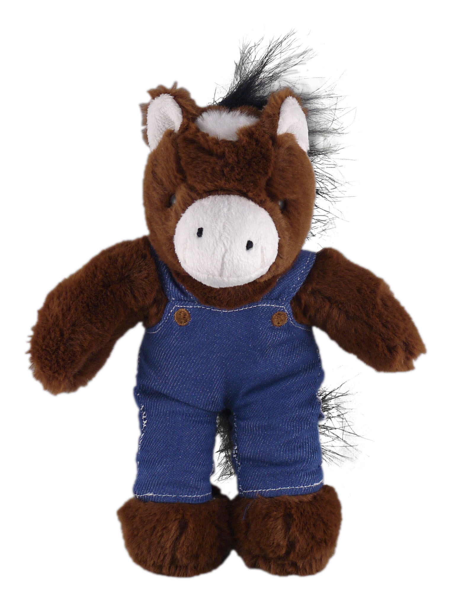 Soft Plush Stuffed Horse in denim overall.