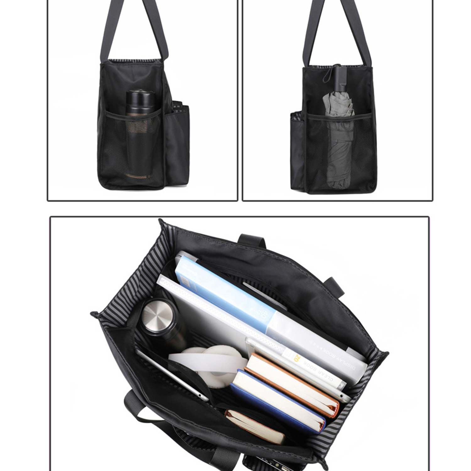 Multi-Pocket Hobo Tote Bag, custom tote bag with logo imprint 3