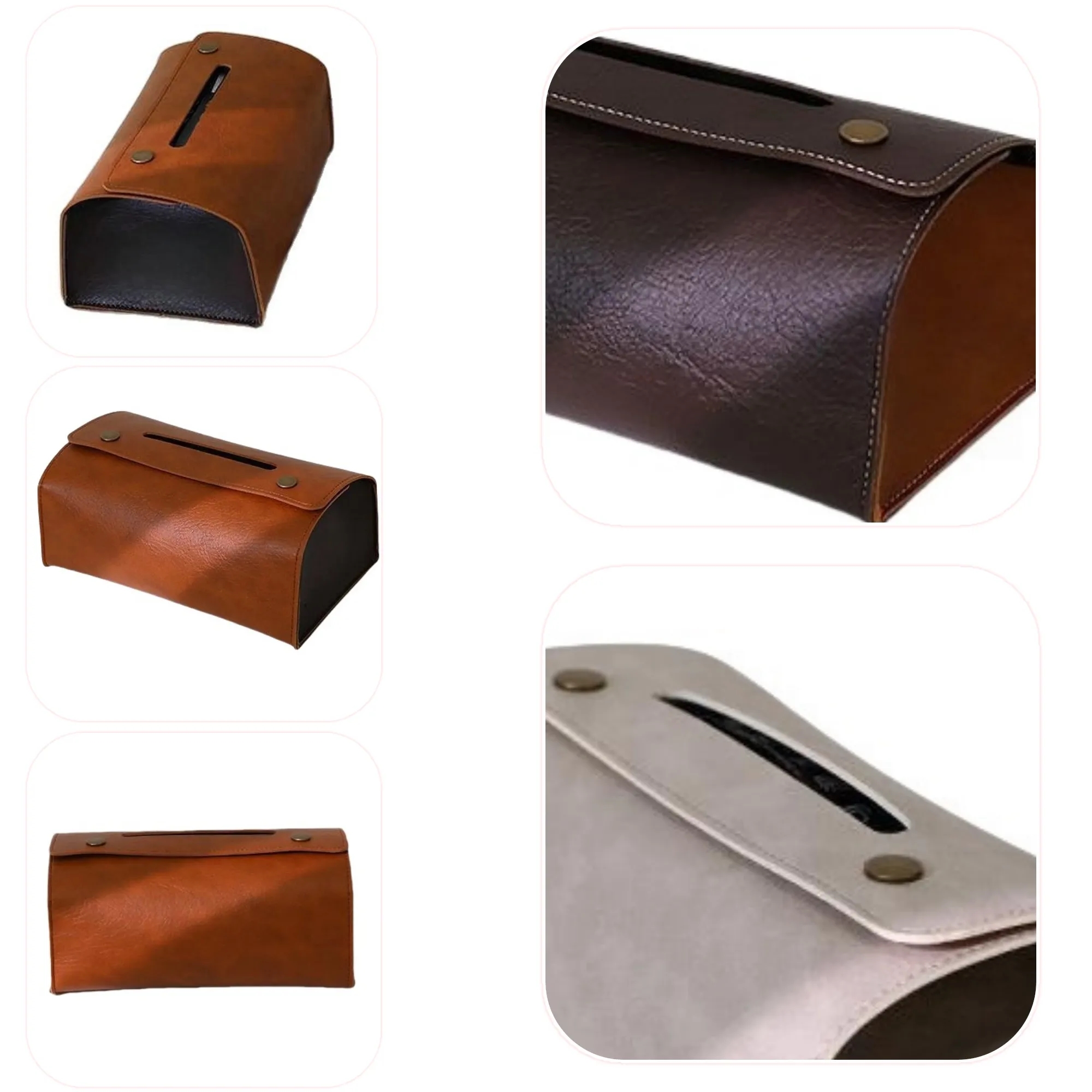 Leather Tissue Box Cover 2
