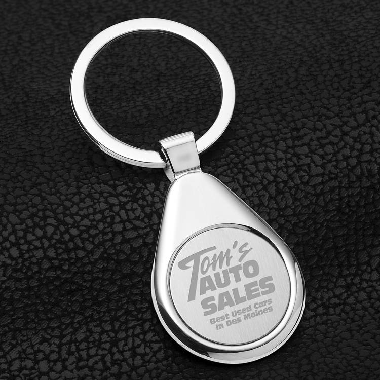 "Raindrop" Economy Metal Keyholder with PhotoImage Full Color Domed Imprint 2