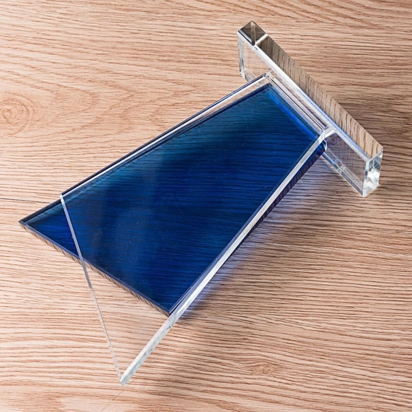 Blue Clear Crystal Trophy Business Gift 3