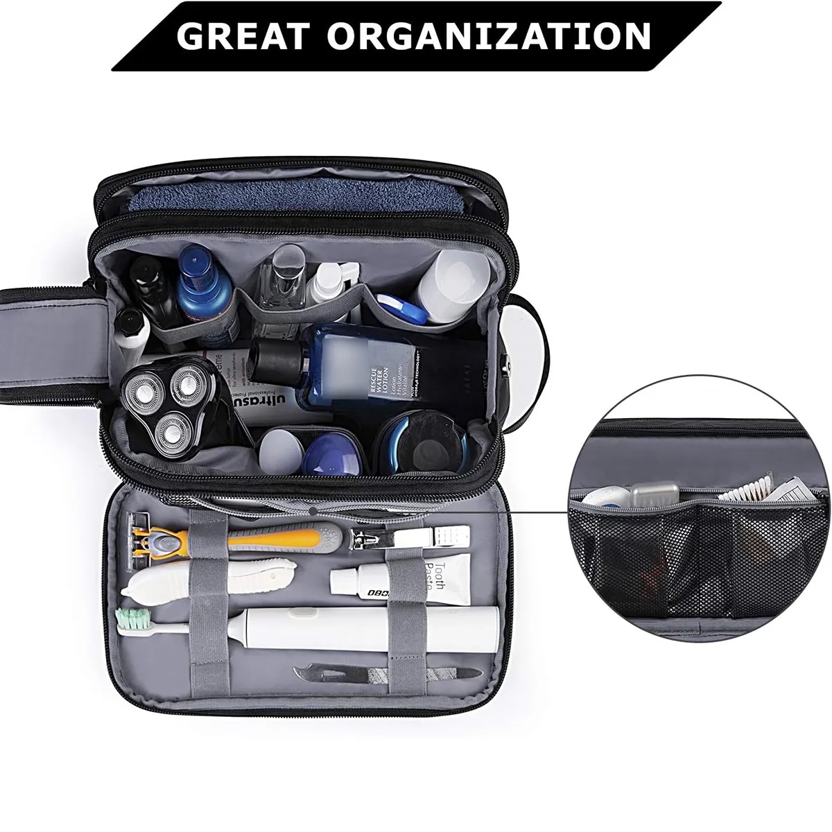 Travel Toiletry Bag For Men Water-resistant Pouch 7