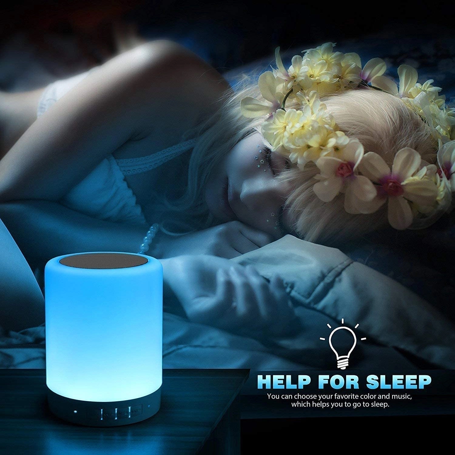 Touch Bedside Lamp With Bluetooth Speaker 2