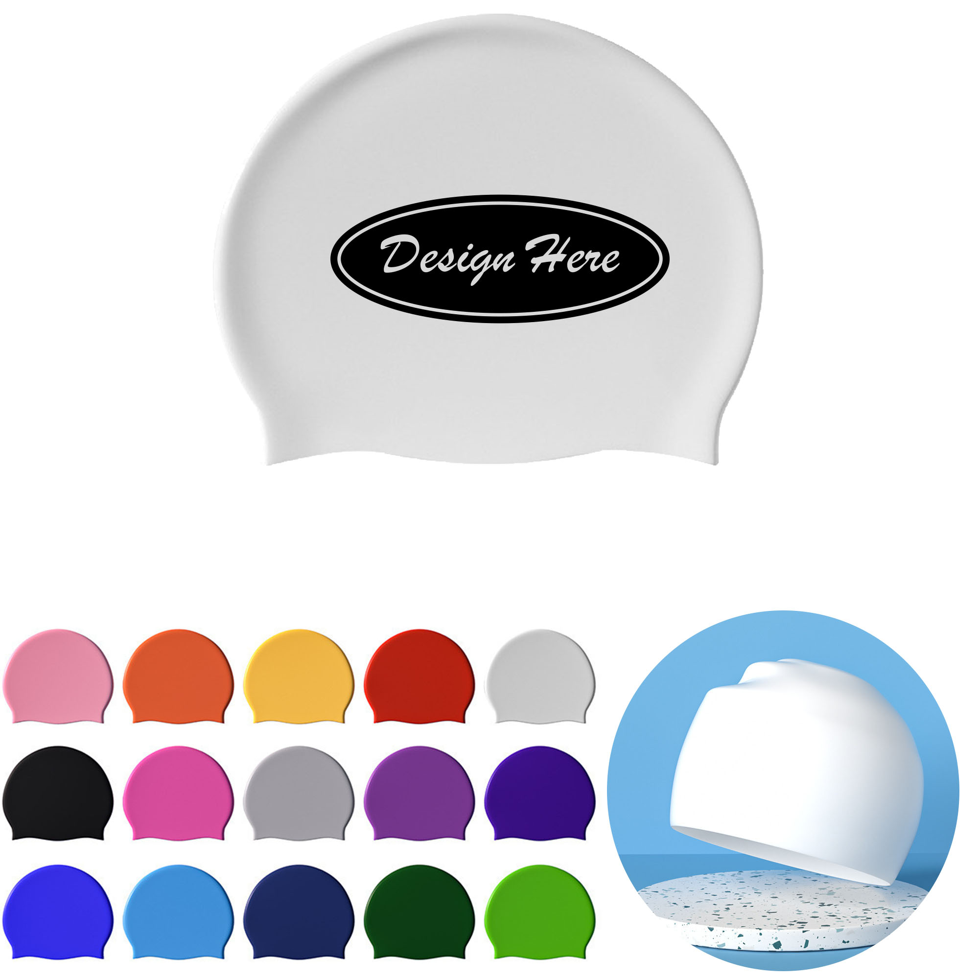 Unisex Silicone Swim cap For Adults 1