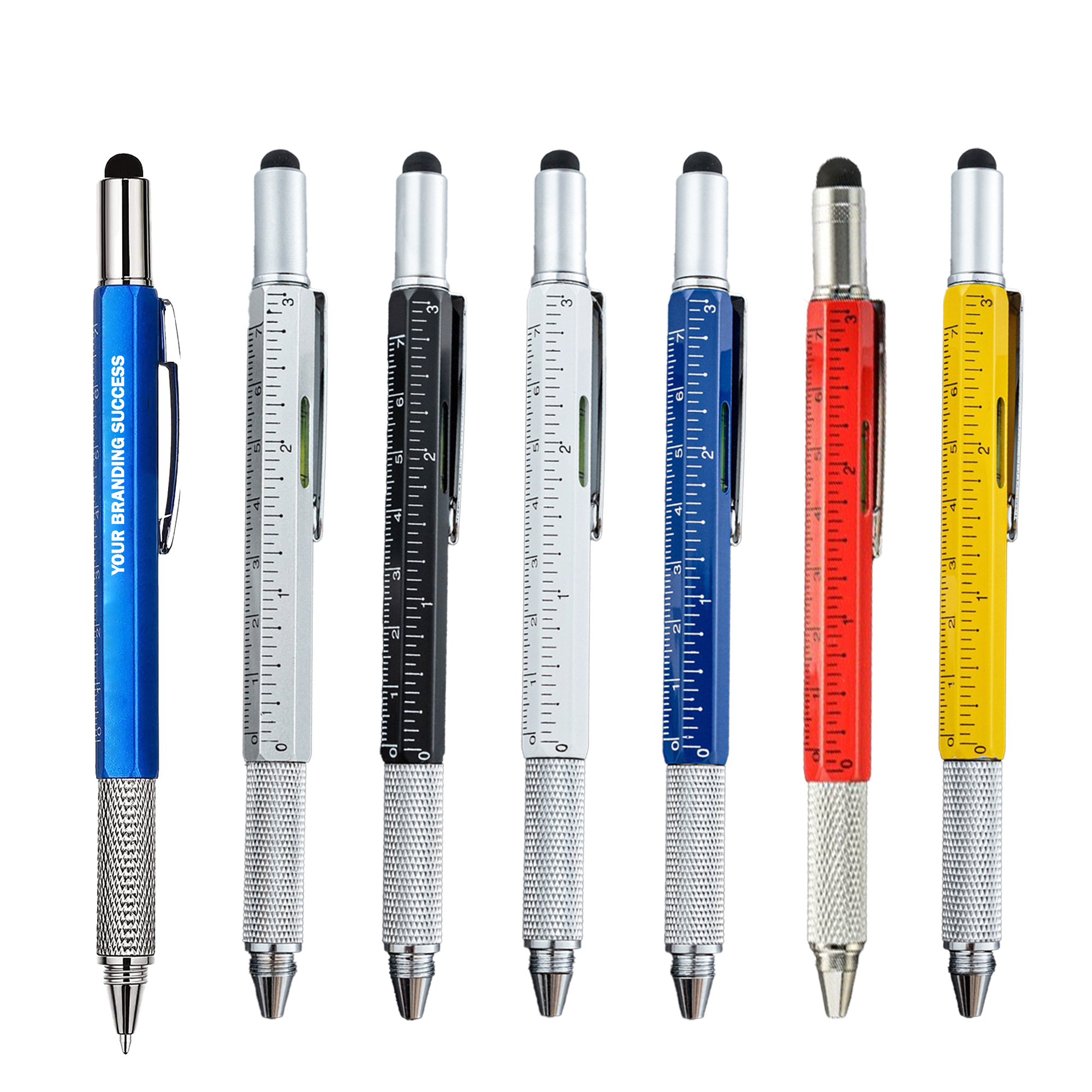 Multi-Tool 6-in-1 Pen Ultimate Ruler Stylus Flat Water-Based 8