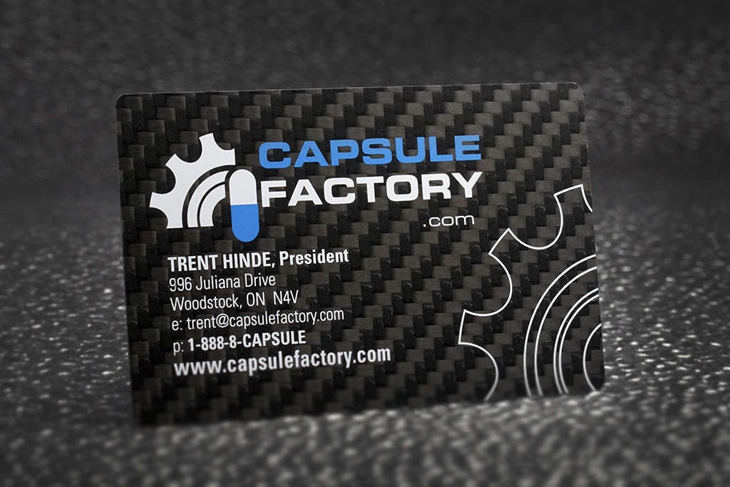 Carbon Fiber Business Cards, custom desk accessory with logo imprint 2