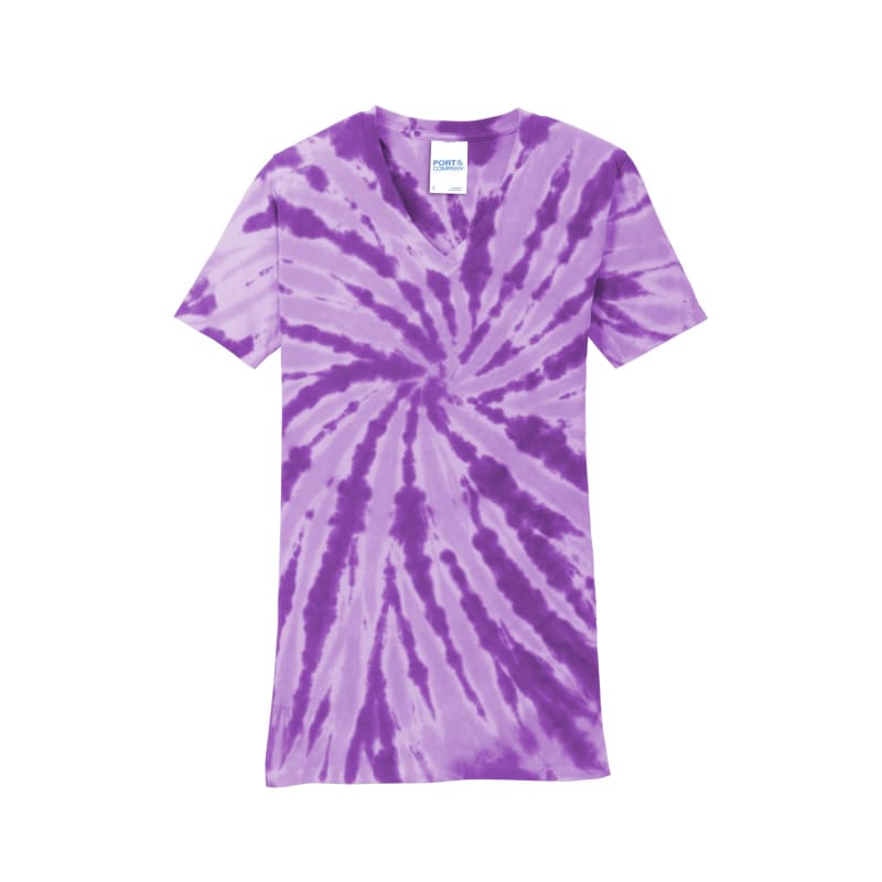 Port & Company Women's Tie-Dye V-Neck Tee. 77