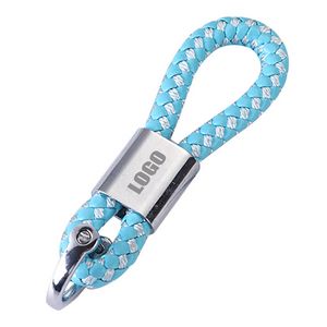 Stylish Weaved PU Leather Keychain With Screw Bolt Buckle 6