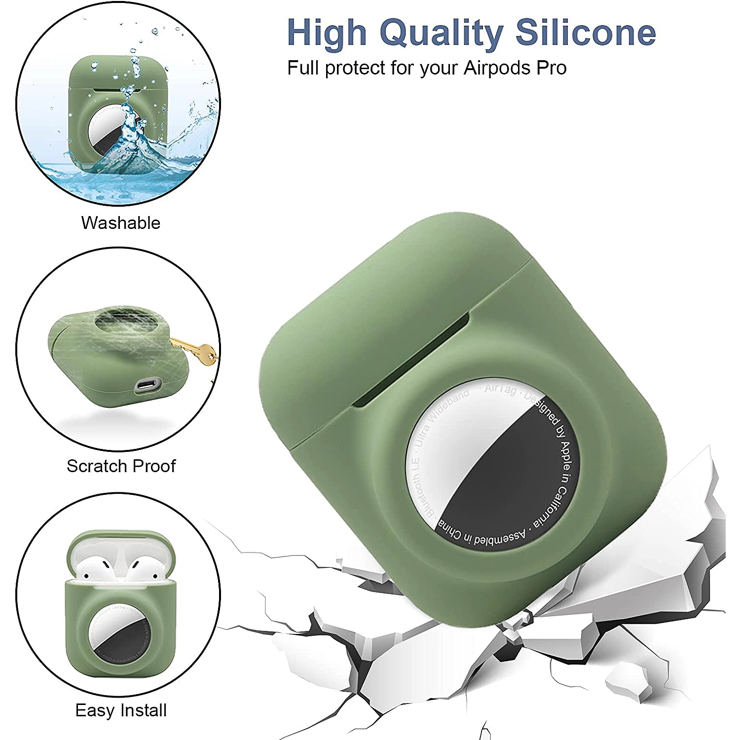 2 In 1 Airpod 1&2 And Airtag Silicone Protective Case 1