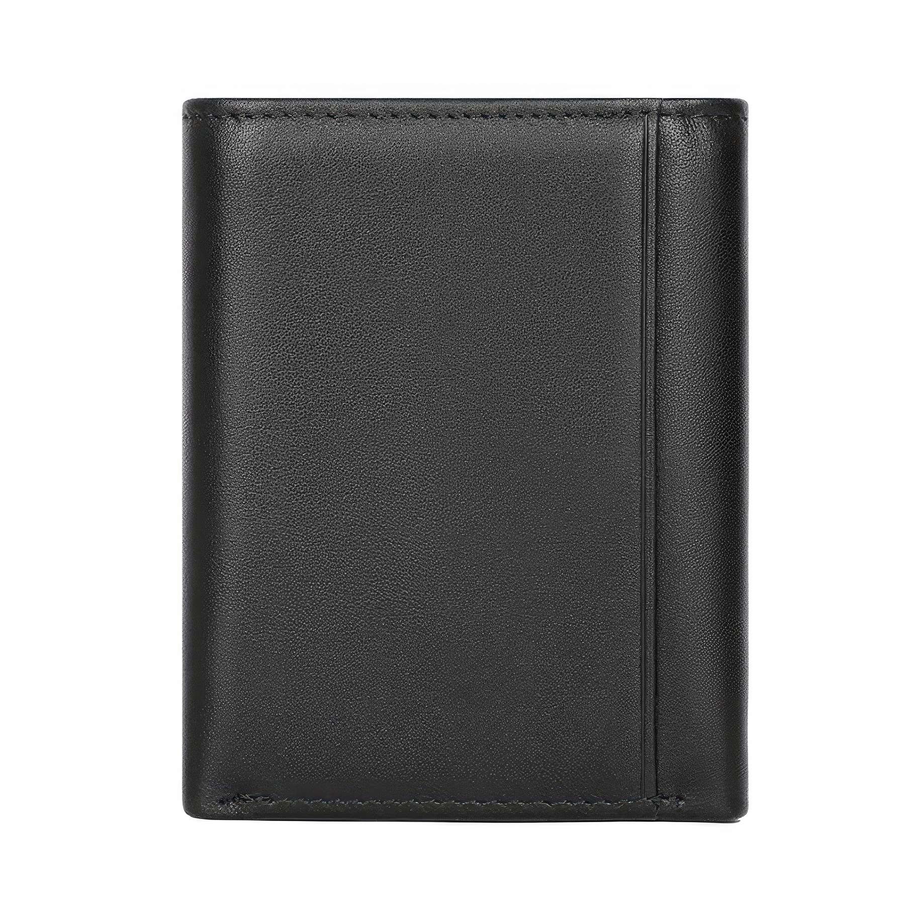 RFID Anti-Theft Function Black Genuine Leather Wallet 2