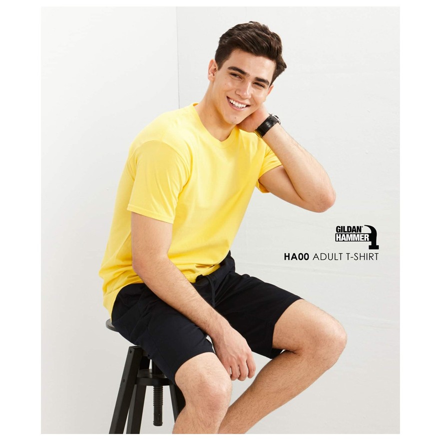 210g Men's crew neck plain cotton short Sleeve T-Shirt Stock 1