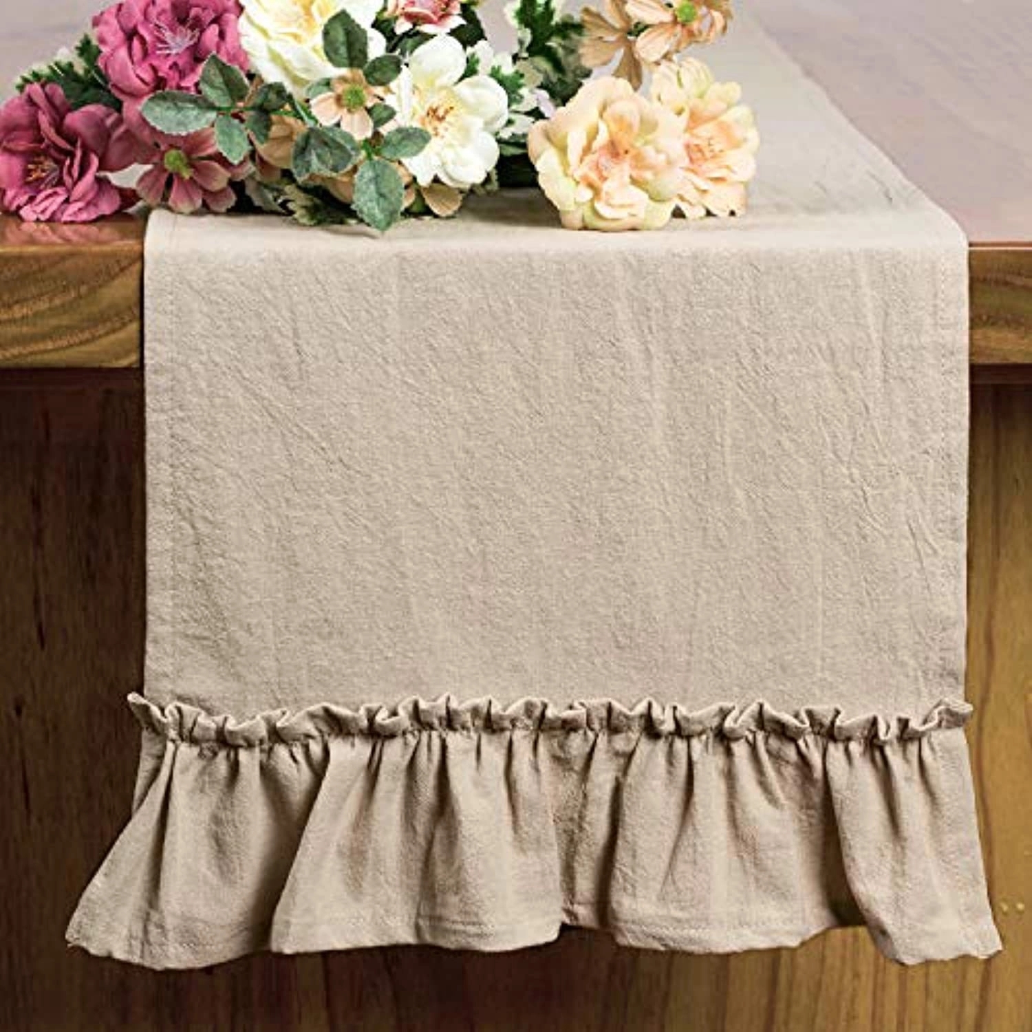 Homes Cotton Linen Table Runner Machine Washable 3
