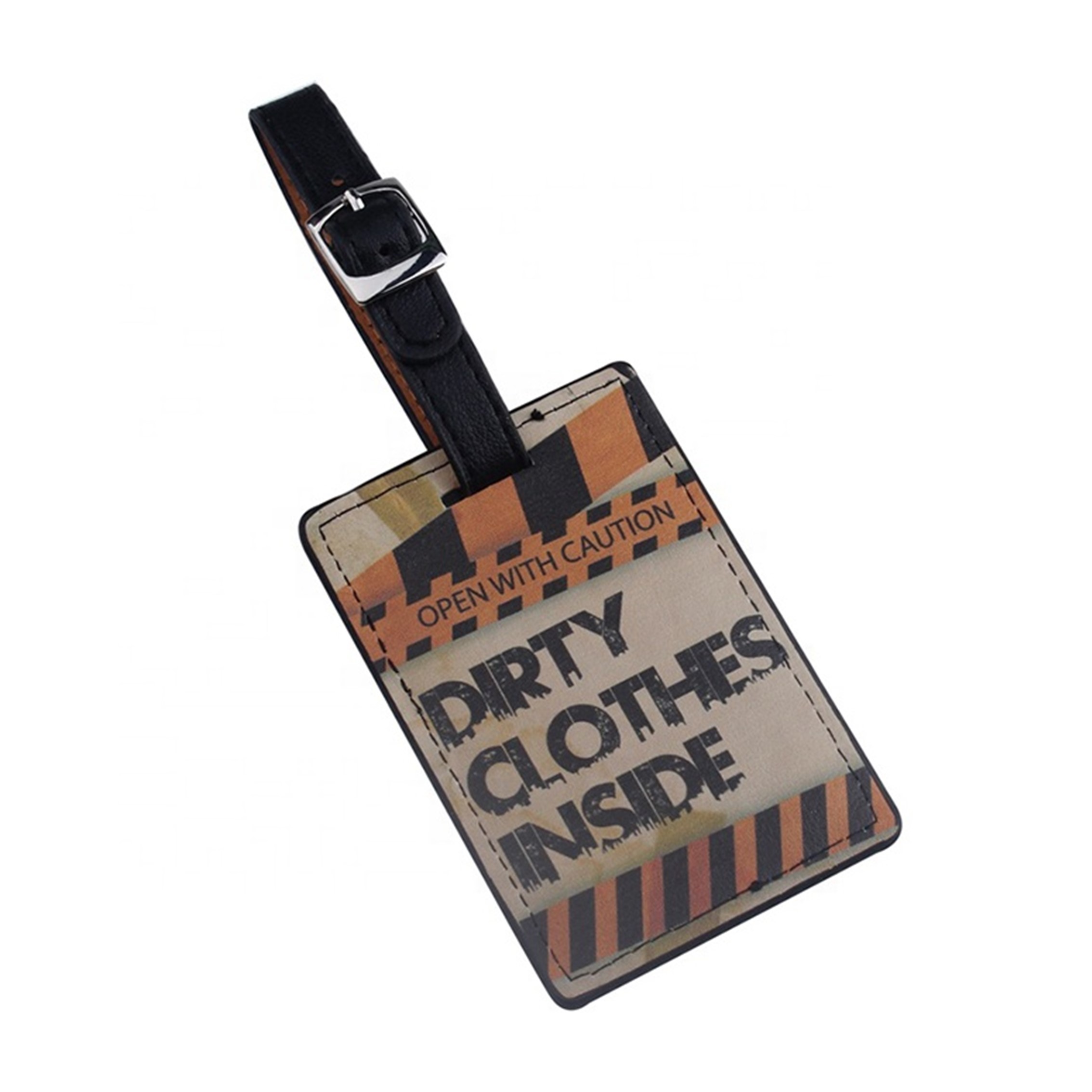 Custom PU Leather Luggage Tag, custom luggage tag with logo imprint 3