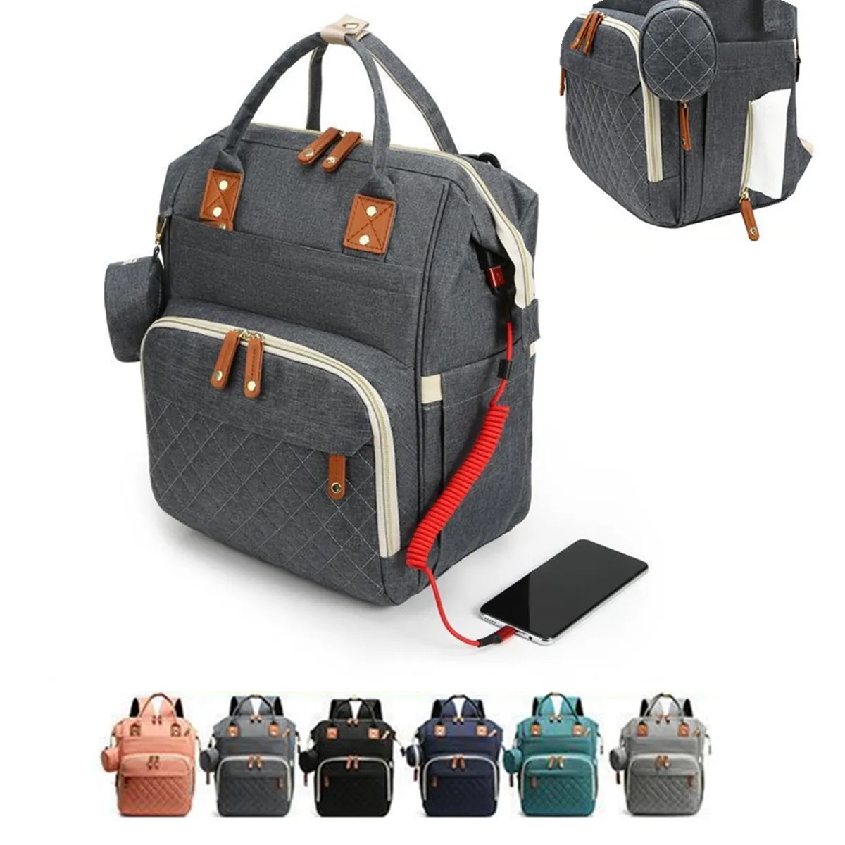 Diaper Bag Backpack with USB Charging Port 4