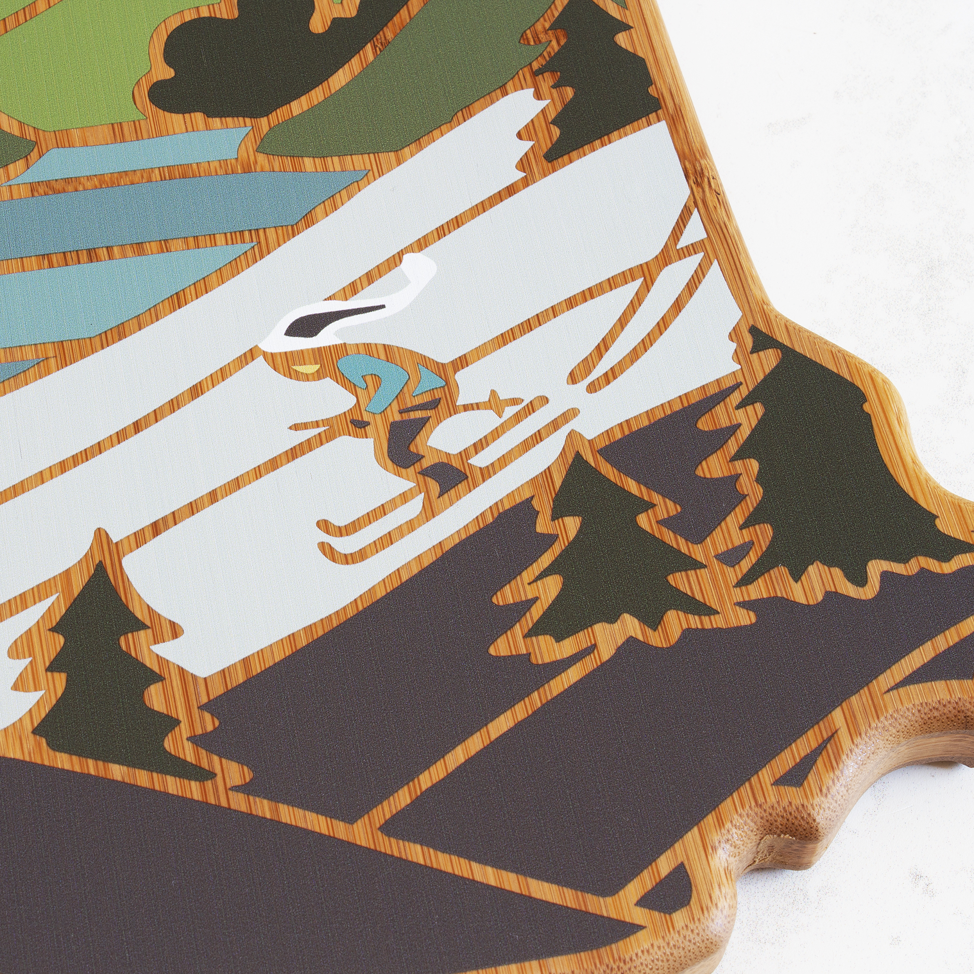 New Hampshire State Shaped Serving and Cutting Board with Artwork by Summer Stokes 8