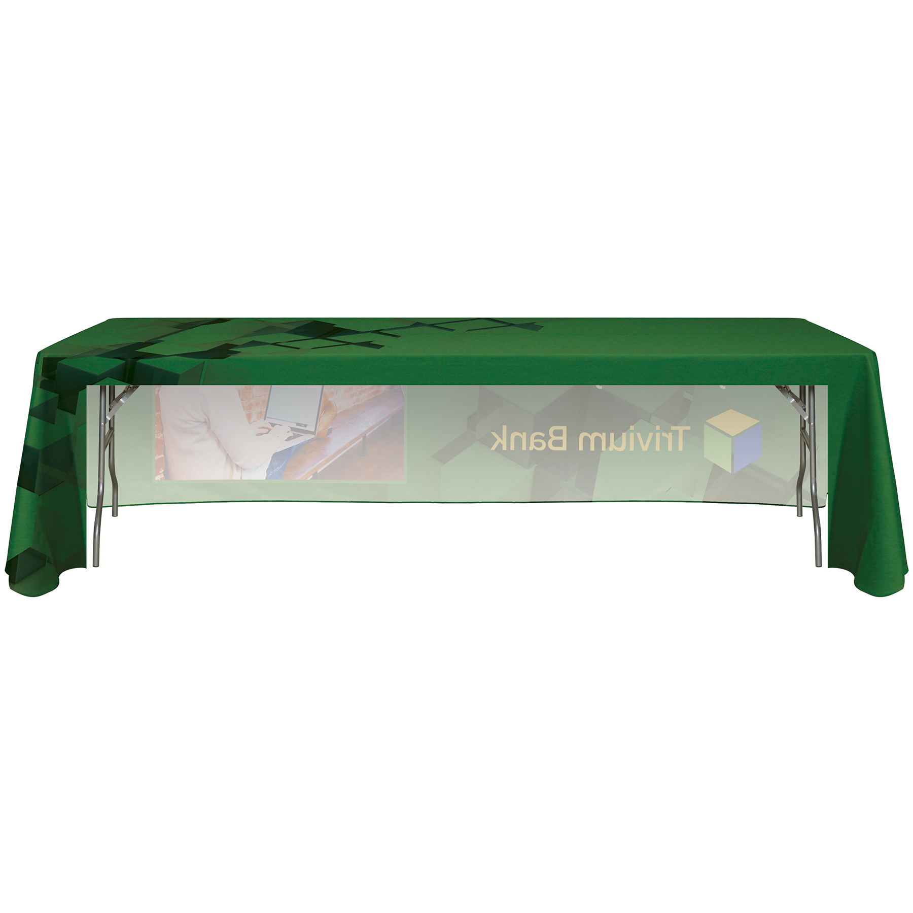 8' Customized Open Back Throw Style Table Cover 8