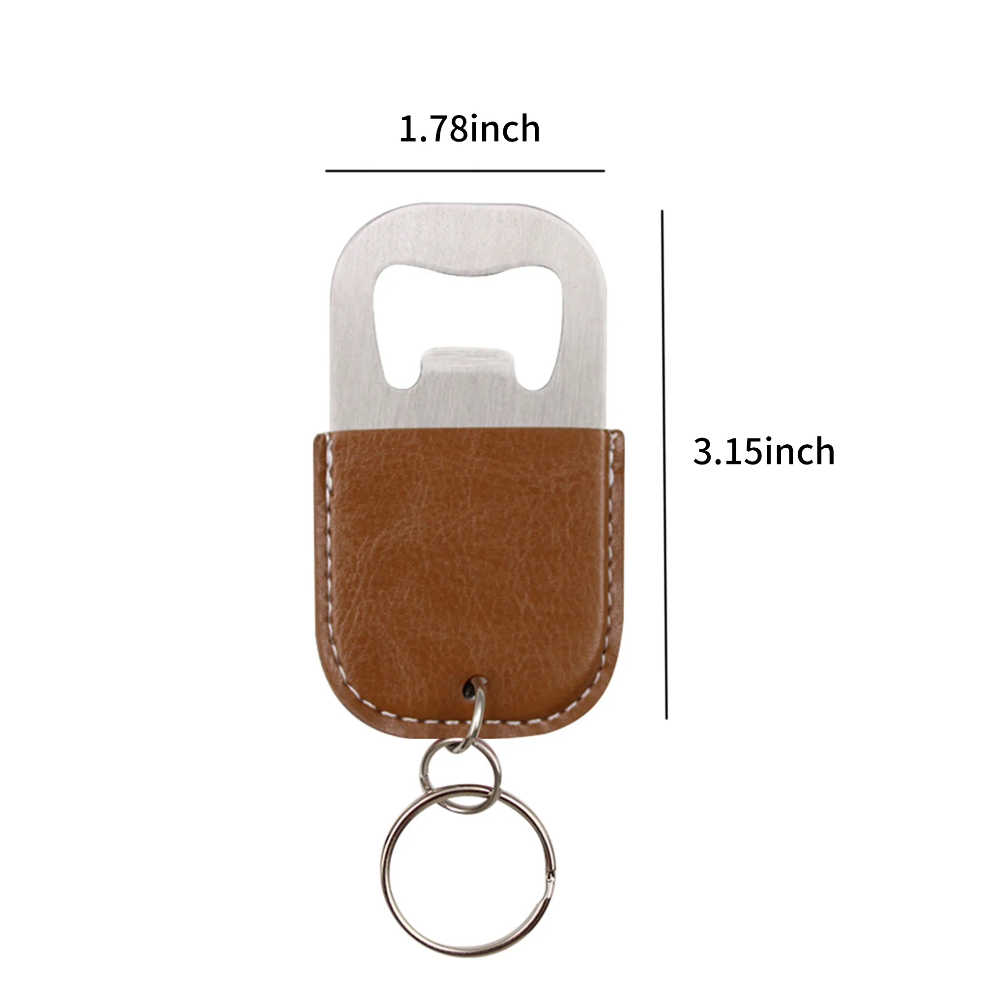 3.15 Inch PU Leather Keychain Bottle Opener Practical Outdoor 5