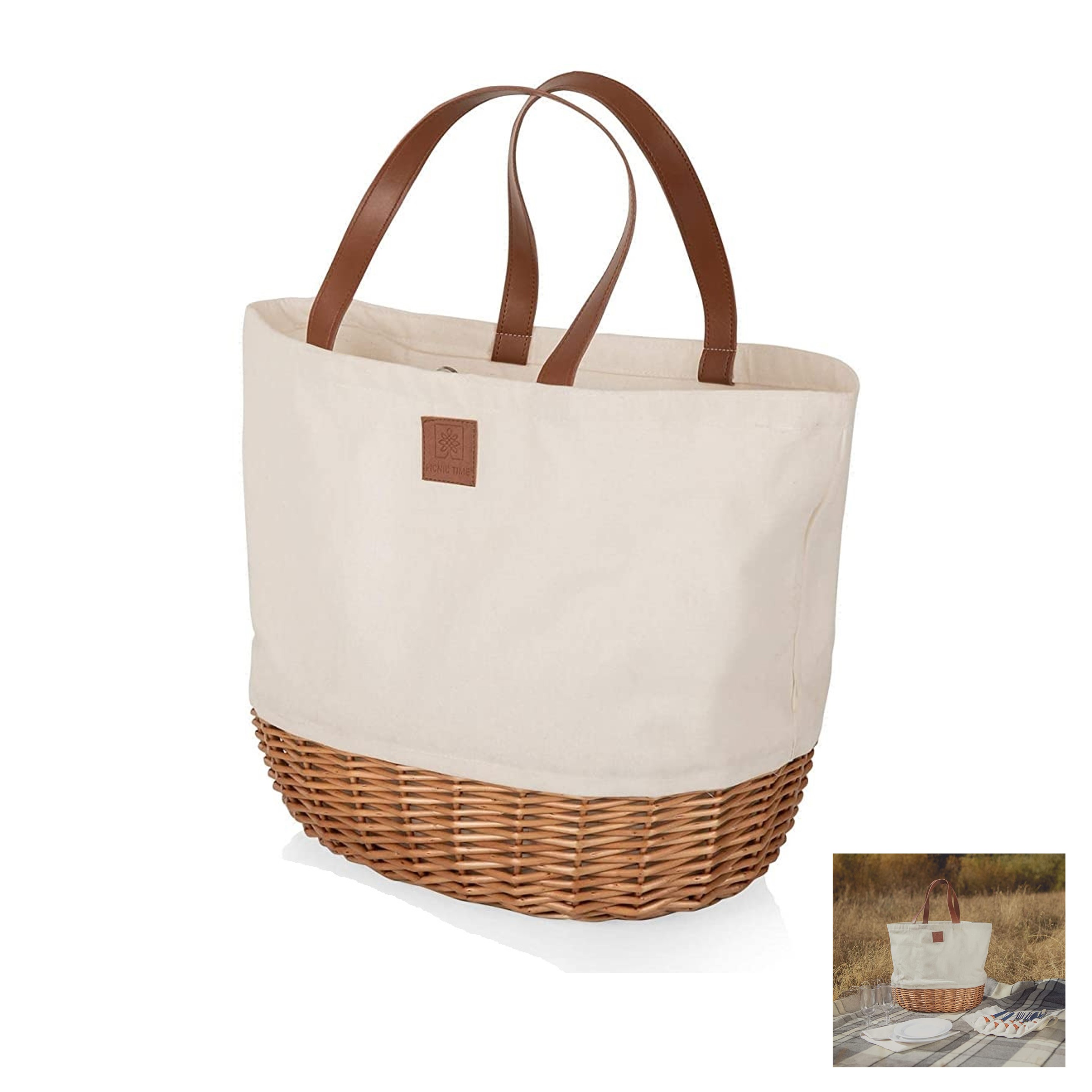 Canvas and Willow Picnic Basket (direct import)