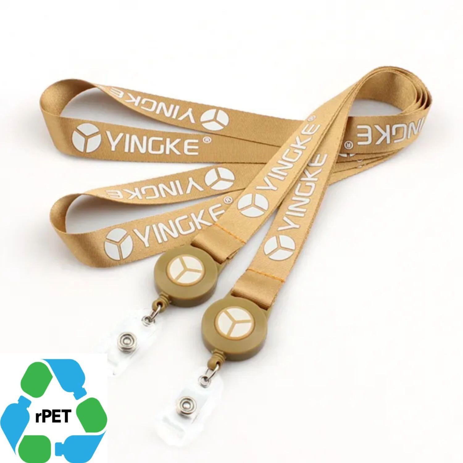 5/8" & 3/4" Eco-friendly Recyclable Polyester Lanyard with Badge Reel 3