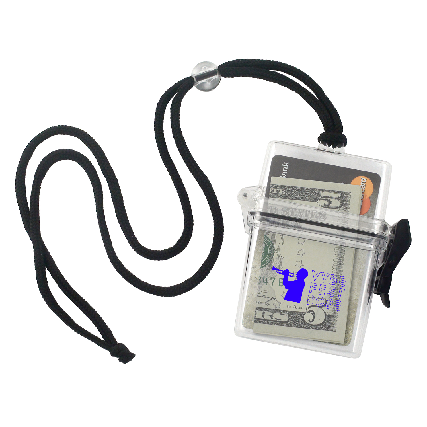 2.38" W x 3.75" H - Water-Resistant Badge Holder and Lanyard Combo (1 Color Imprint) 1