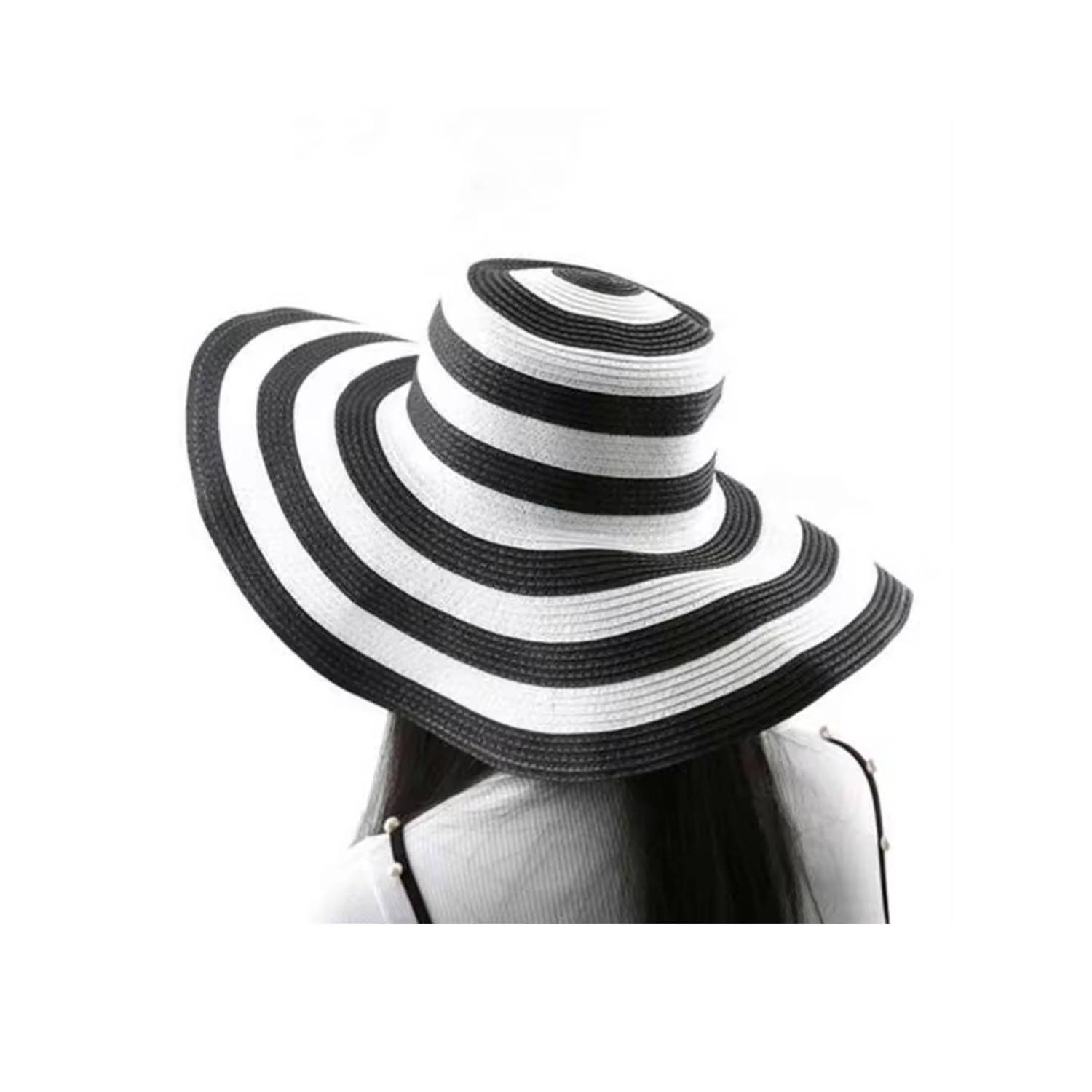 Women Summer Stripe Beach Hat 6