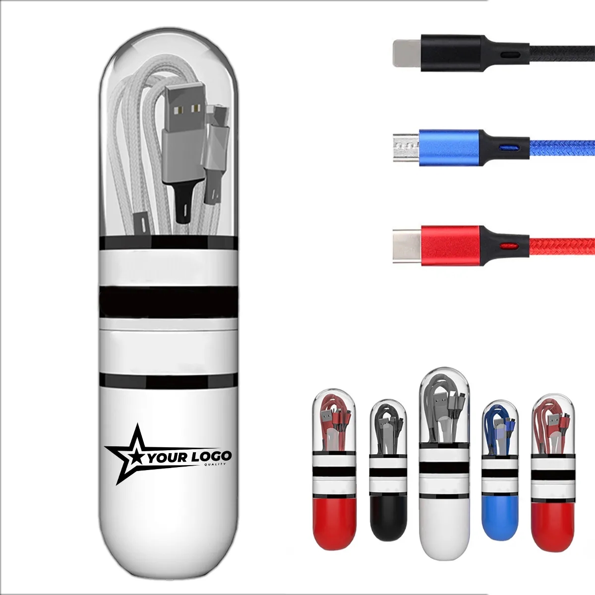 Cellphone Tablet USB Multiple Charging Cord Adapter 4