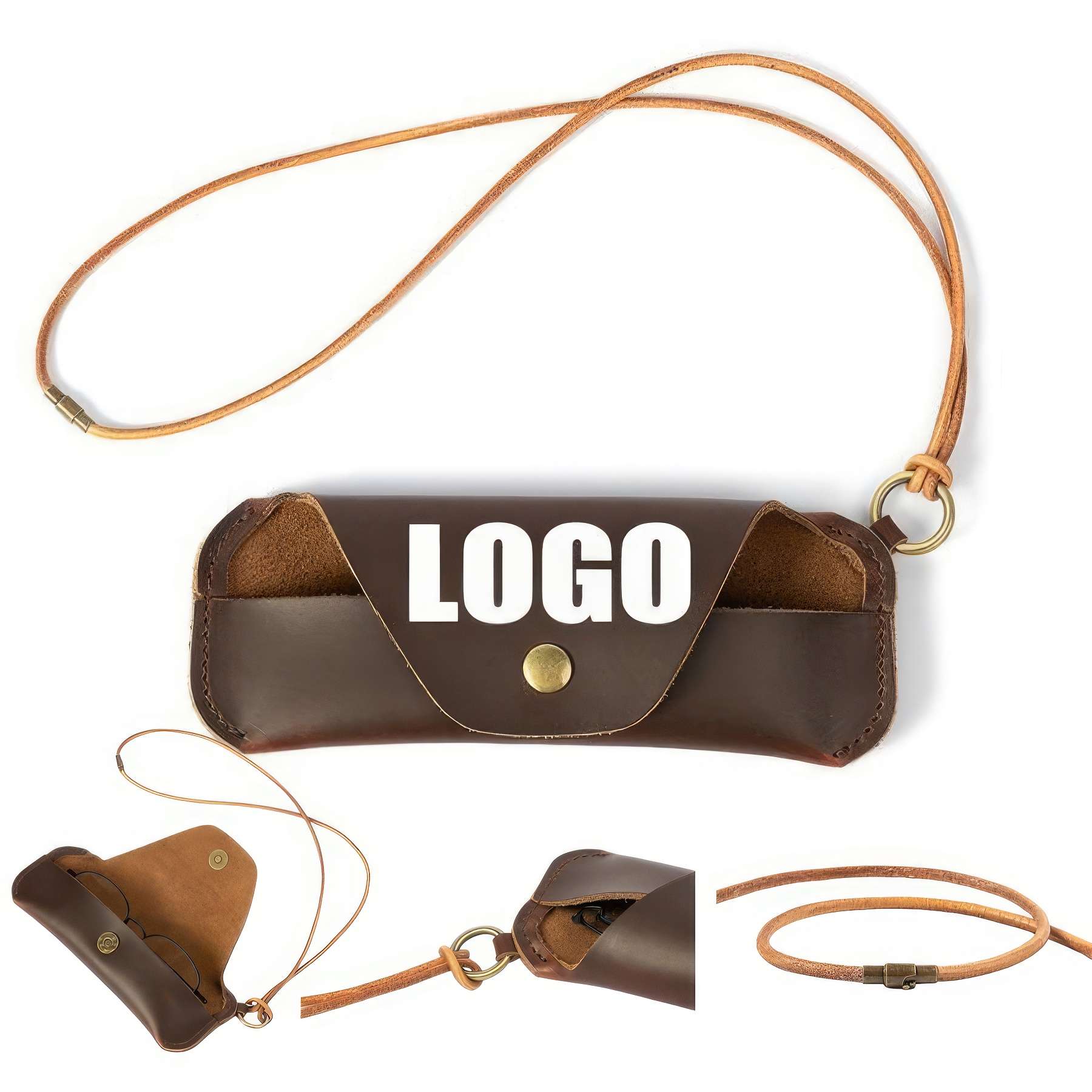 Genuine Leather Glasses Organizer Bag & Sunglass Pouch Case 2