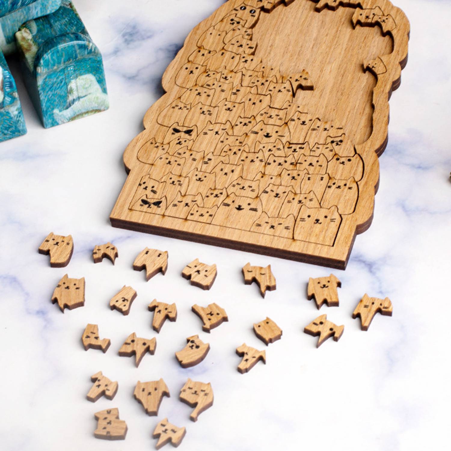 Hundred Cats Wooden Puzzle Toy 100 Pieces 7
