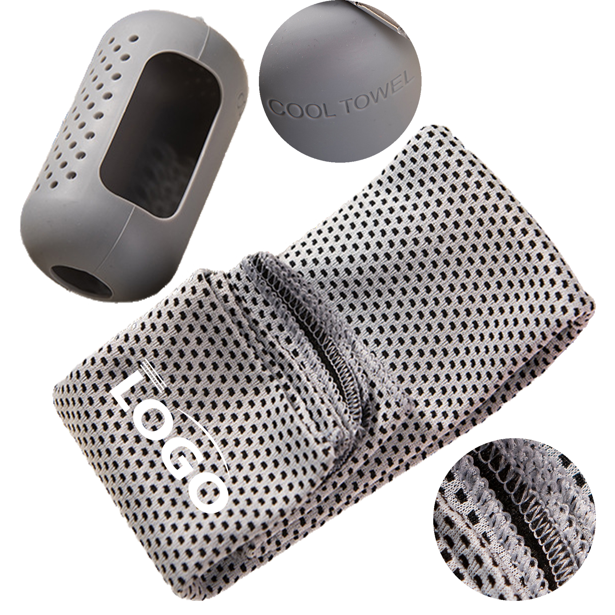 Reusable Cooling Towel with Breathable Silicone Carry Case 1
