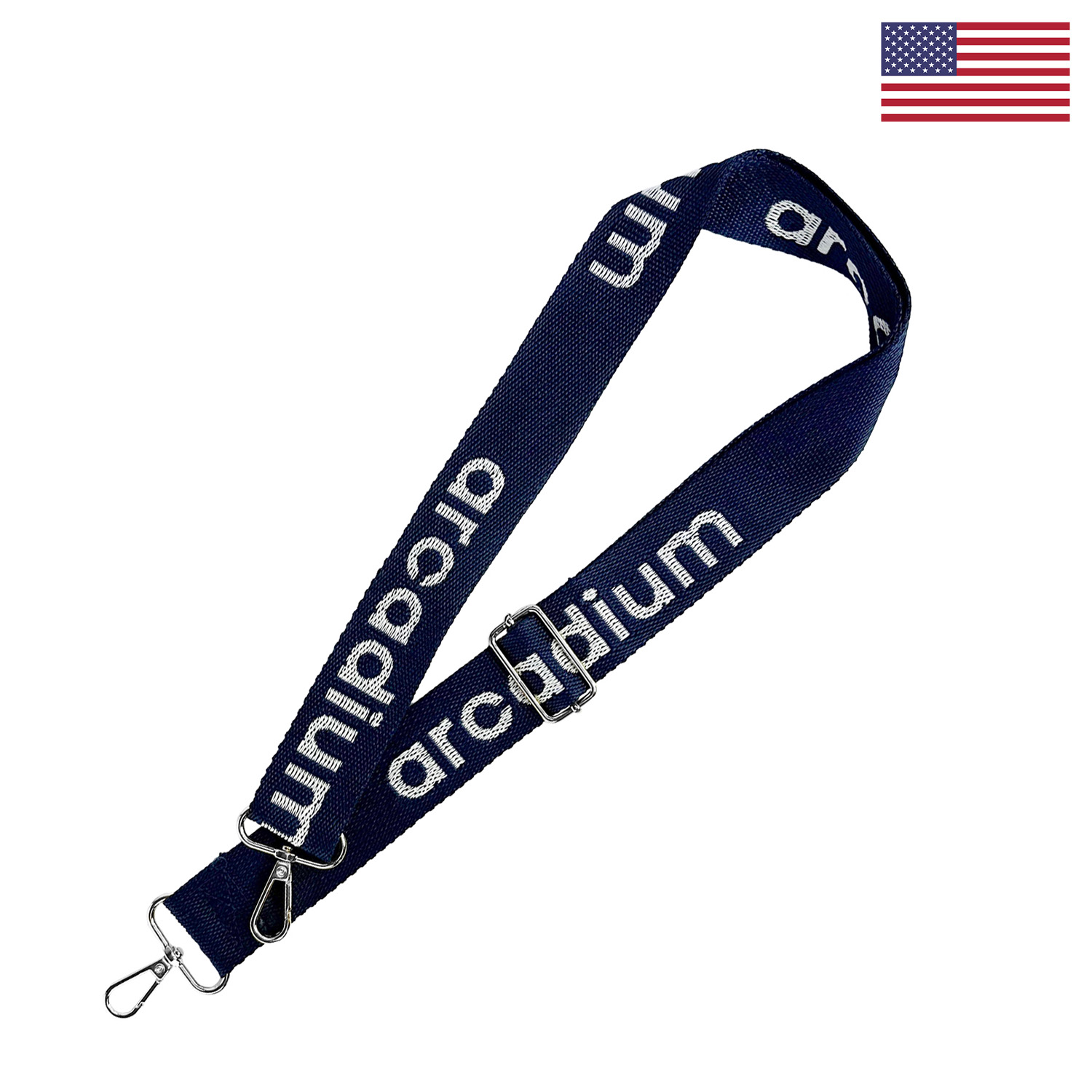 1 ½” x 60” Woven Adjustable Bag Strap w/ Nickel-plated Snap Hooks