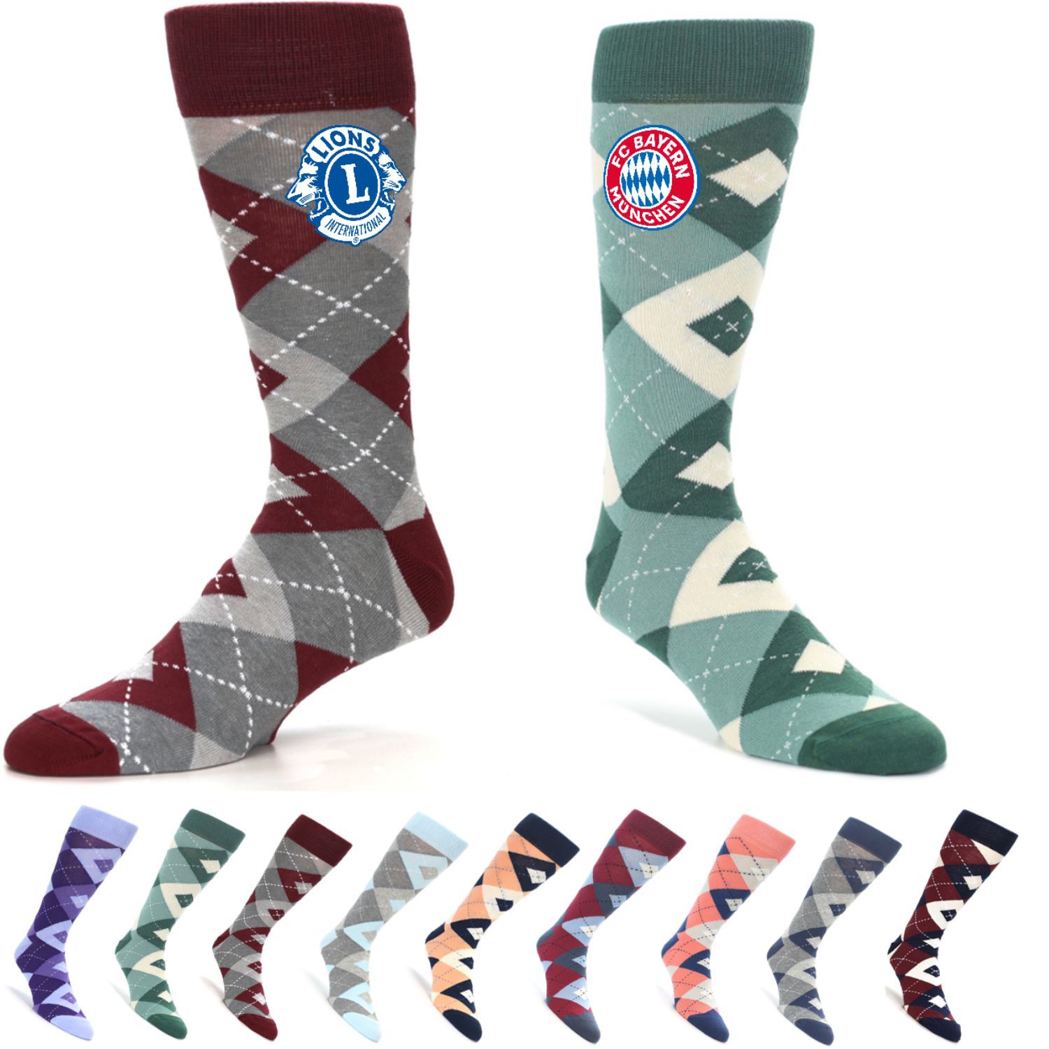 Stock ready Argyle premium dress Socks w/ Custom embroidered logo, 200 needles 9