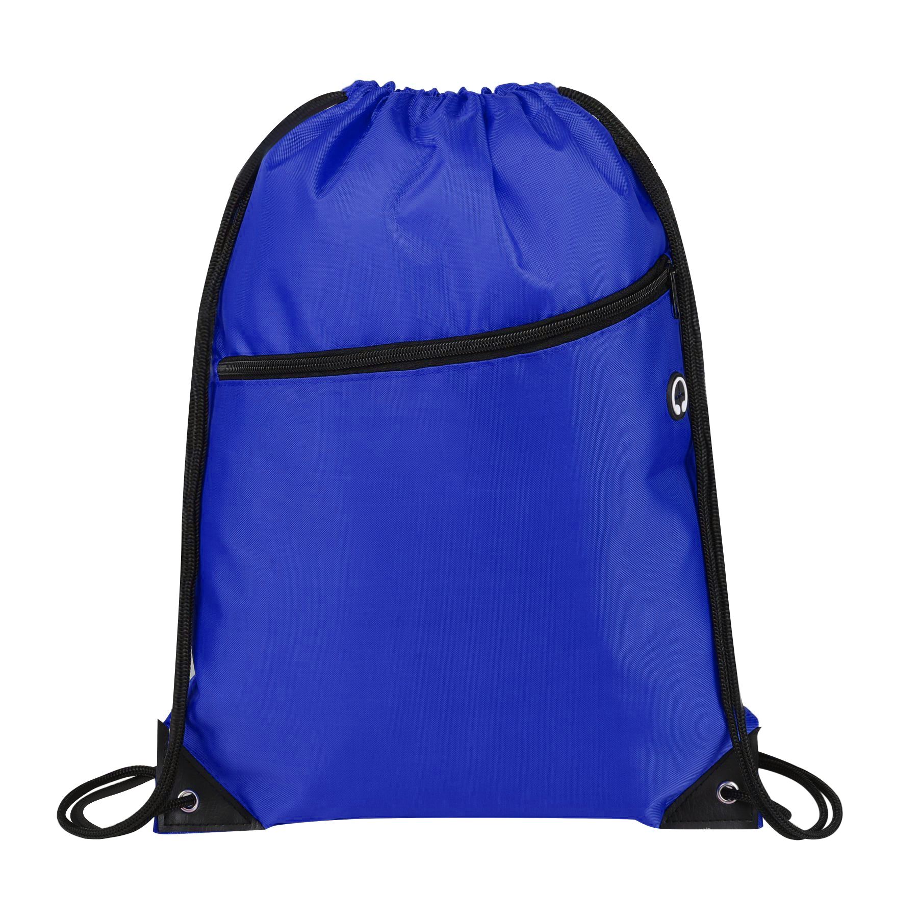 420D Heavy Duty Drawstring Backpack With Front Zipper 11