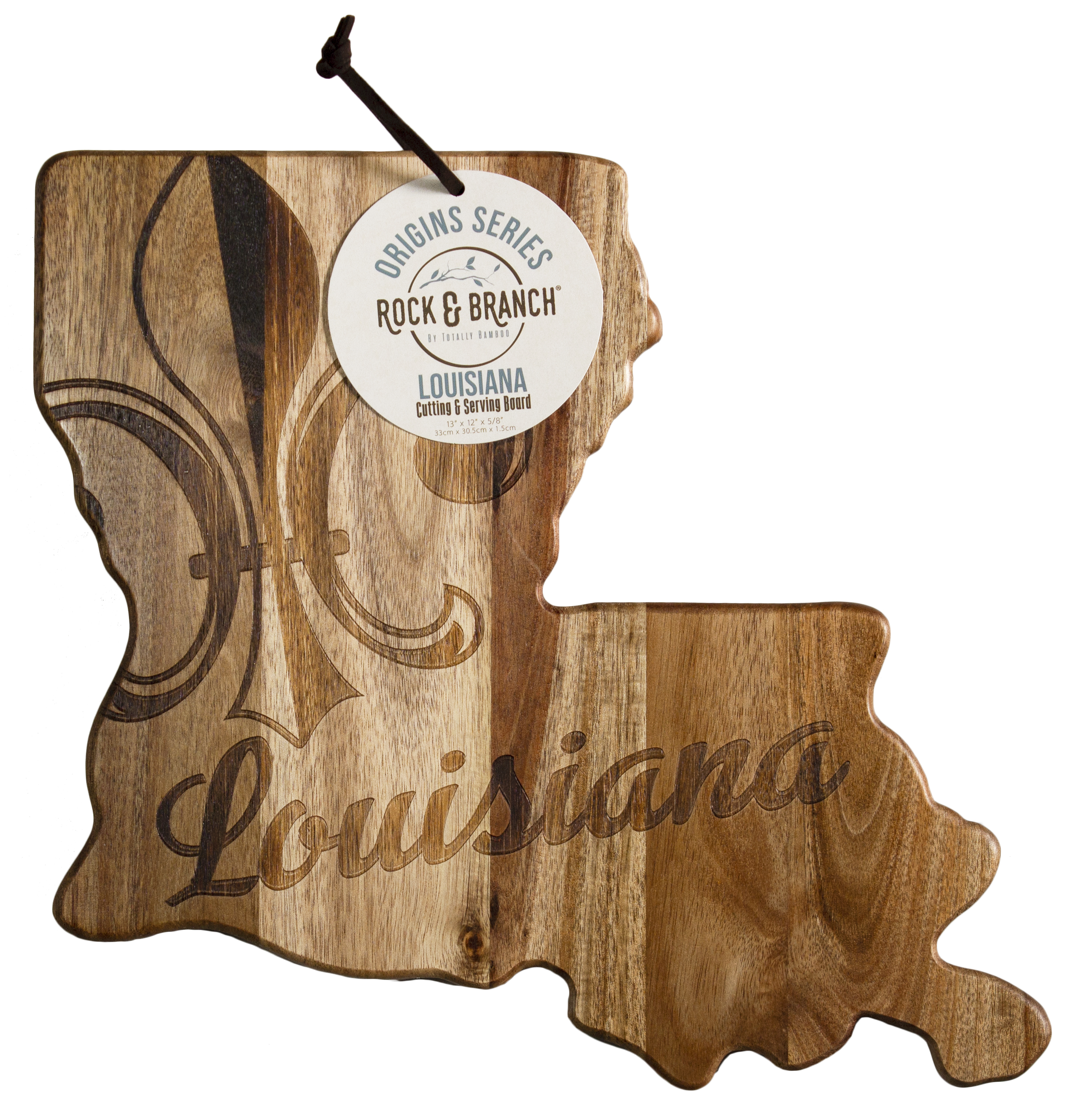 Rock & Branch® Origins Series Louisiana State Shaped Wood Serving and Cutting Board 7