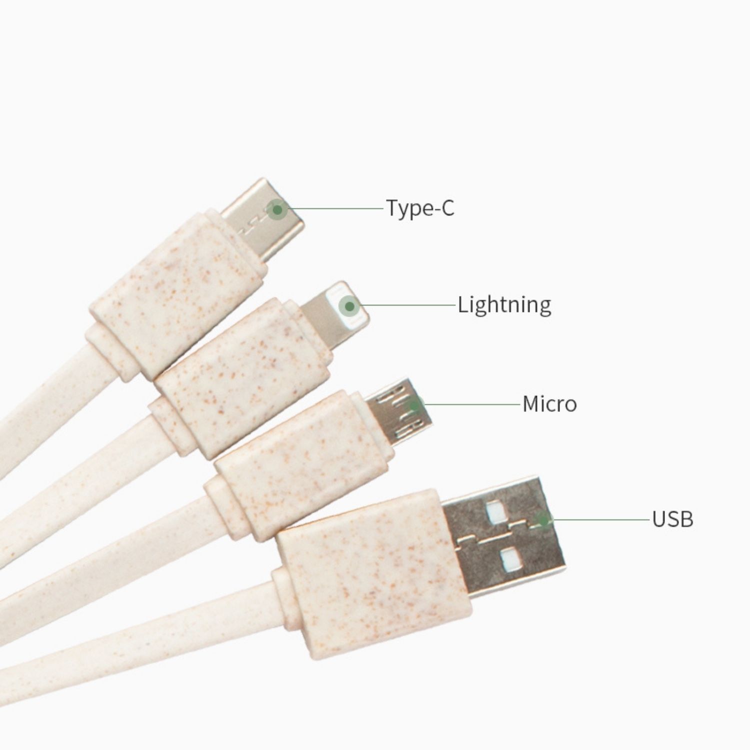 Bamboo Wheat Straw Dual Charging Cable 5